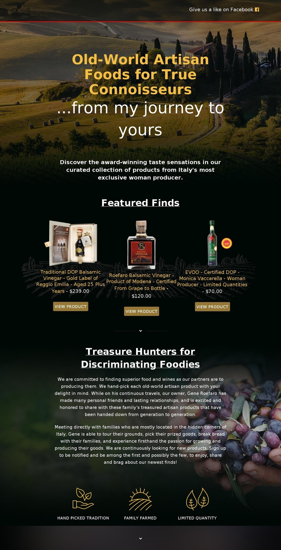 roefarofoodandwine.com shopify website screenshot