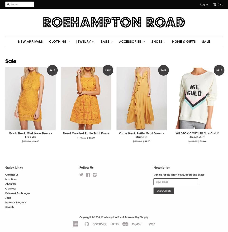 roehamptonroad.com shopify website screenshot
