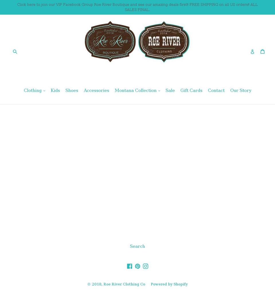 roeriverclothing.com shopify website screenshot