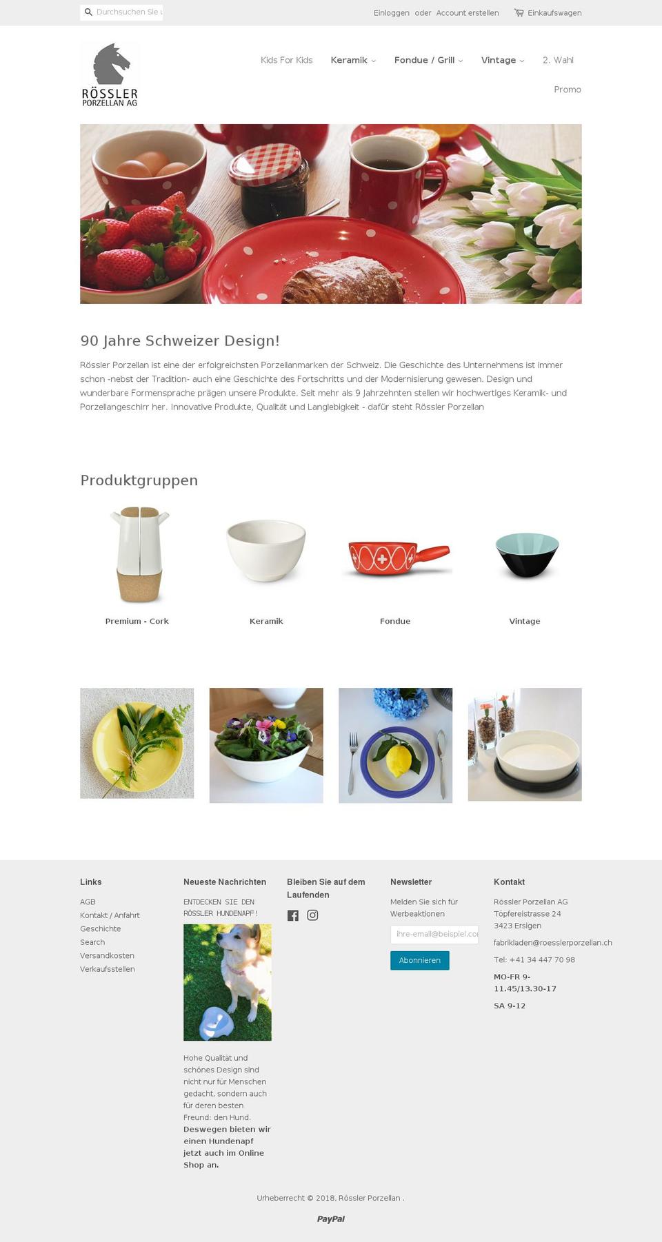 roesslerporzellan.ch shopify website screenshot