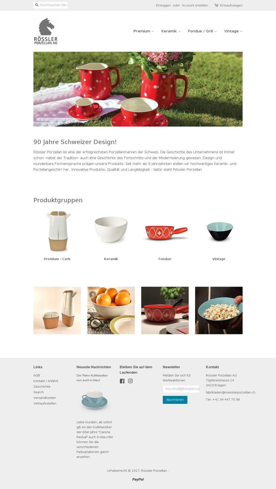 roesslerpremium.com shopify website screenshot