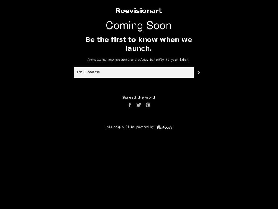 roevisionart.com shopify website screenshot