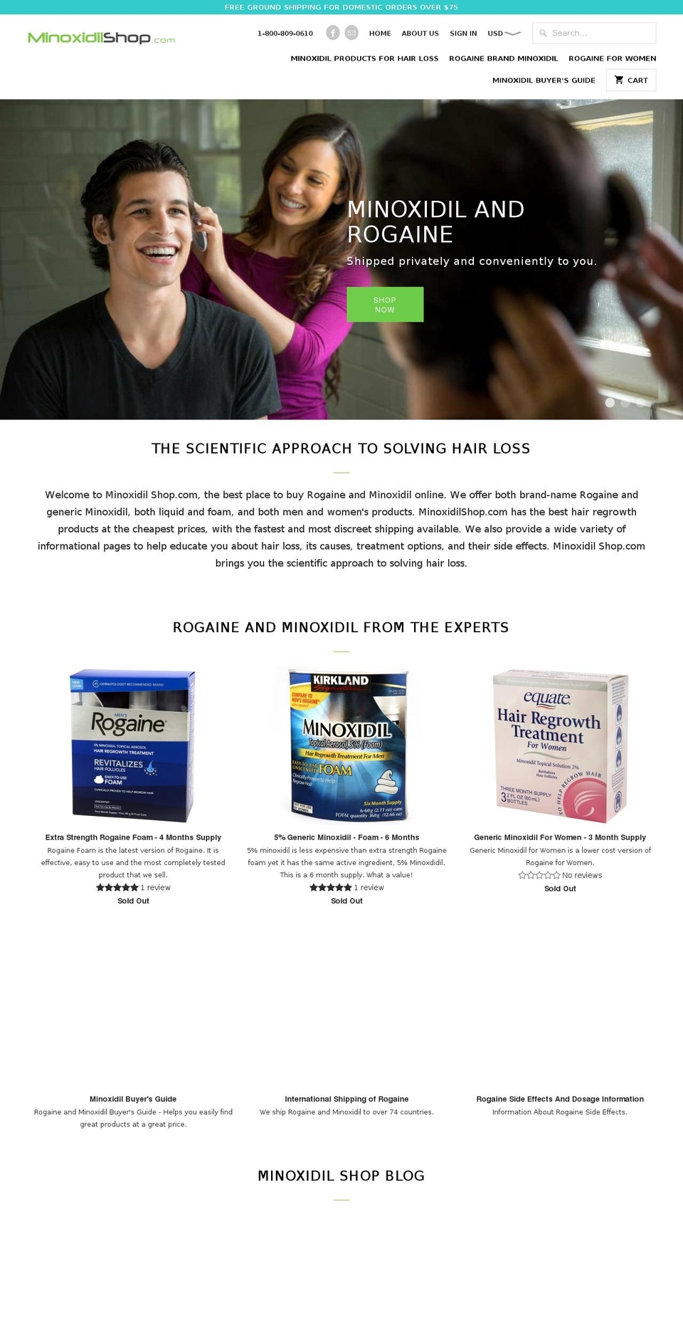 rogainshop.com — Shopify storefront screenshot