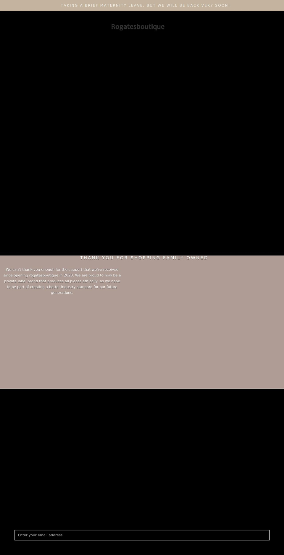 rogatesboutique.com shopify website screenshot
