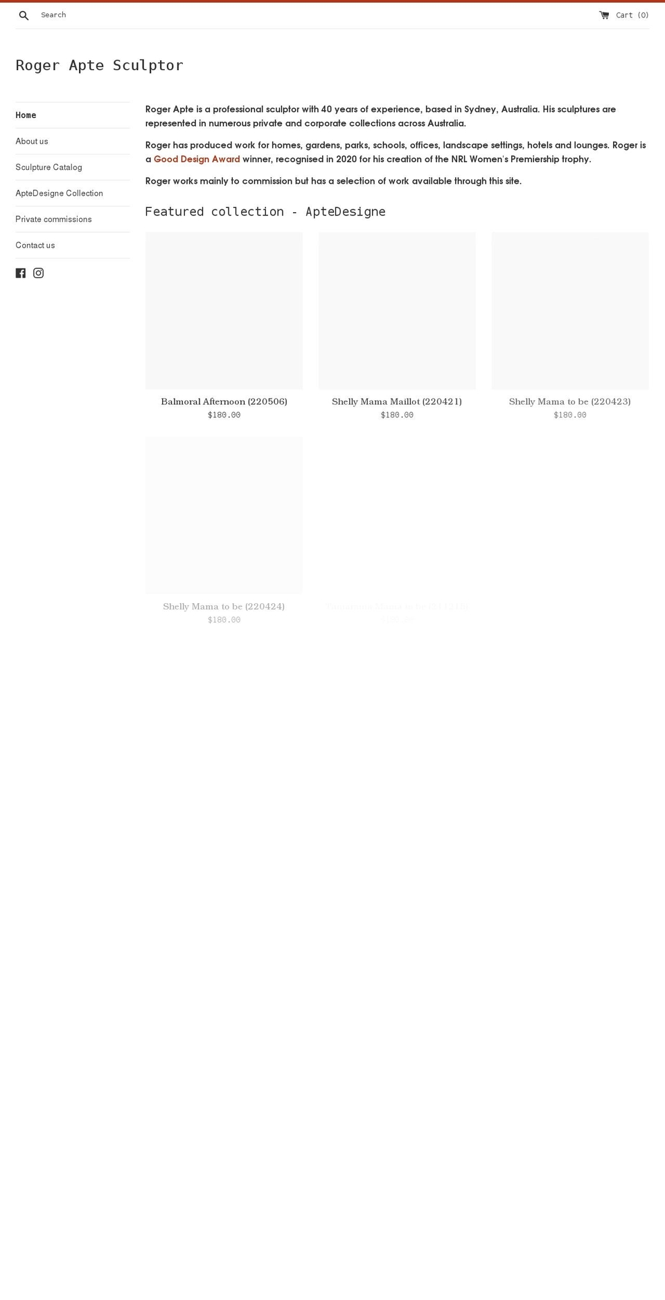 rogerapte.com shopify website screenshot