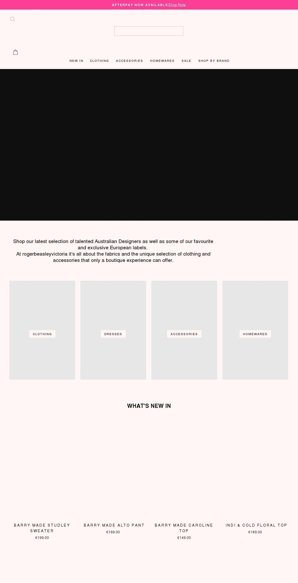 rogerbeasleyvictoria.com shopify website screenshot