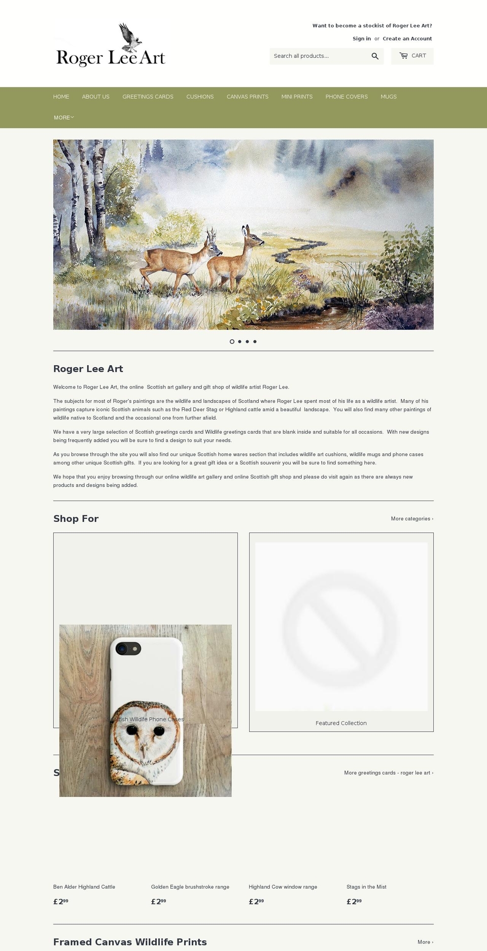 rogerleeart.com shopify website screenshot