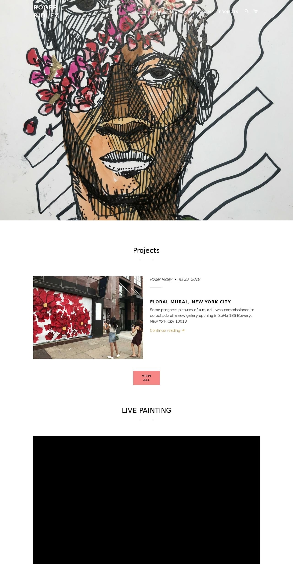 rogerridleyart.com — Shopify storefront screenshot