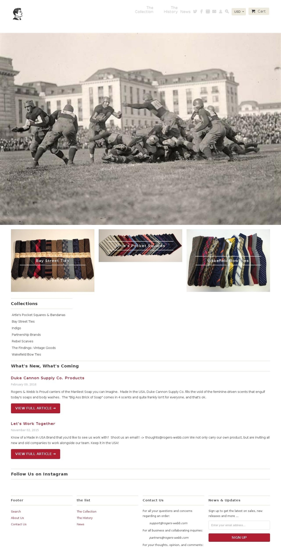 rogers-webb.com shopify website screenshot