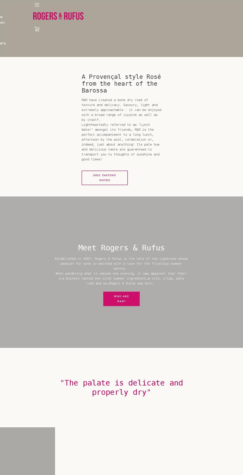 rogersandrufus.co.uk shopify website screenshot