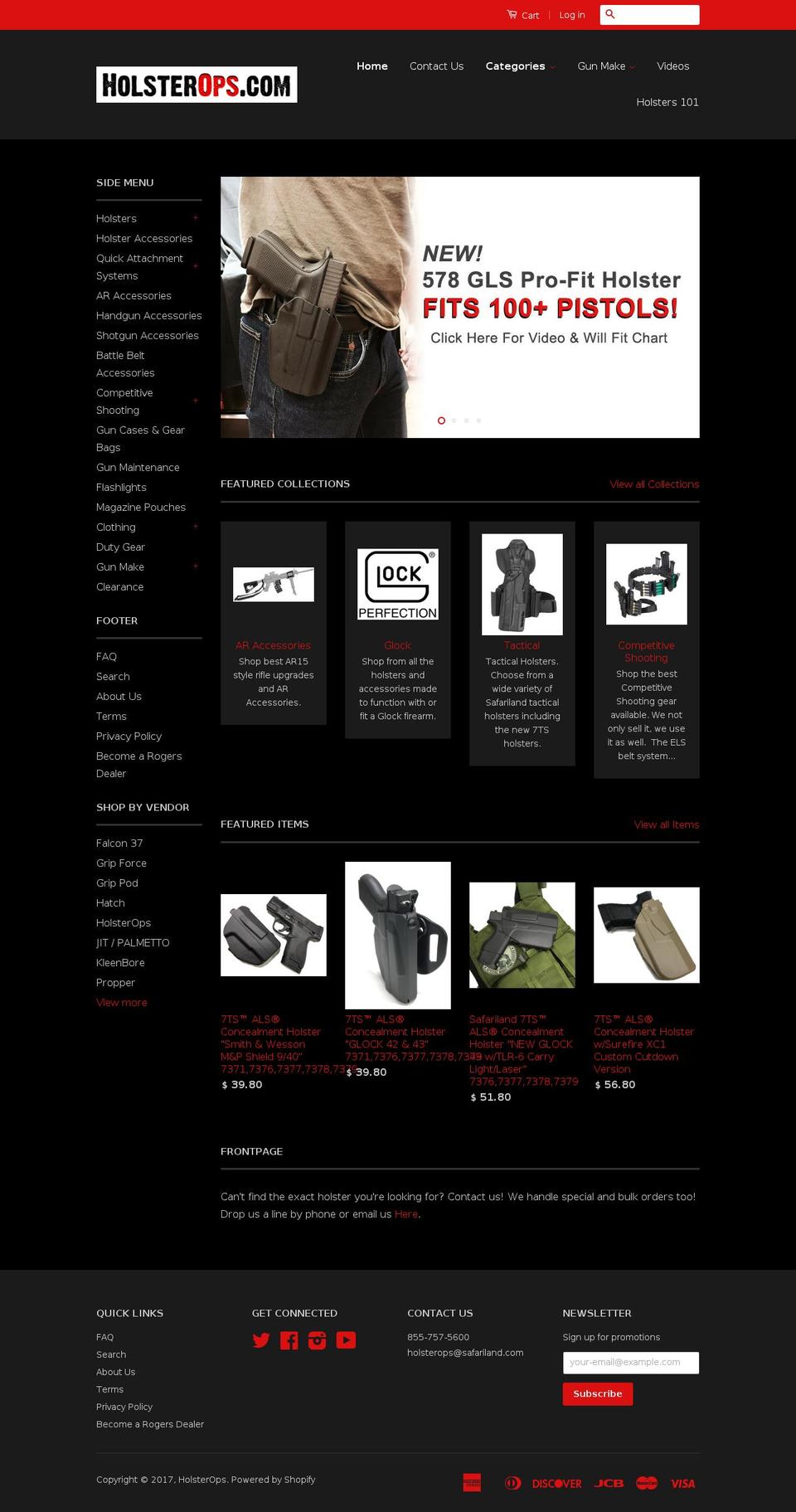 rogersholsters.com shopify website screenshot