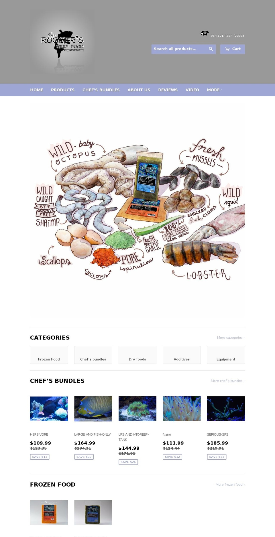 roggersreeffood.net shopify website screenshot