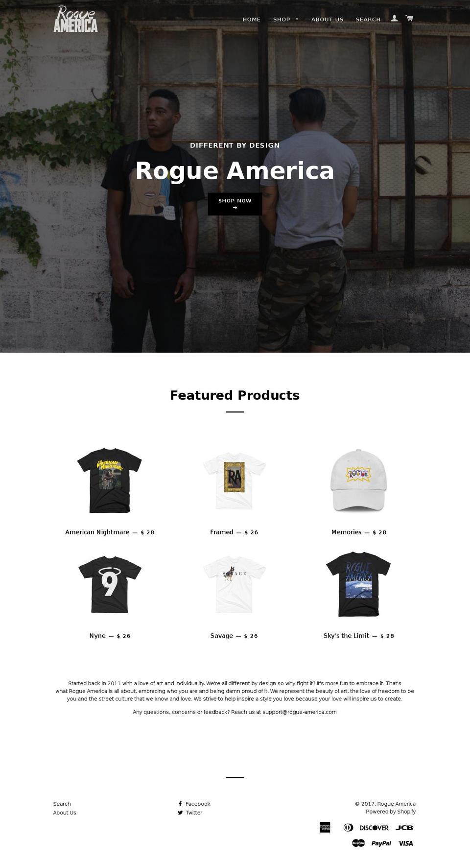 rogue-america.com shopify website screenshot