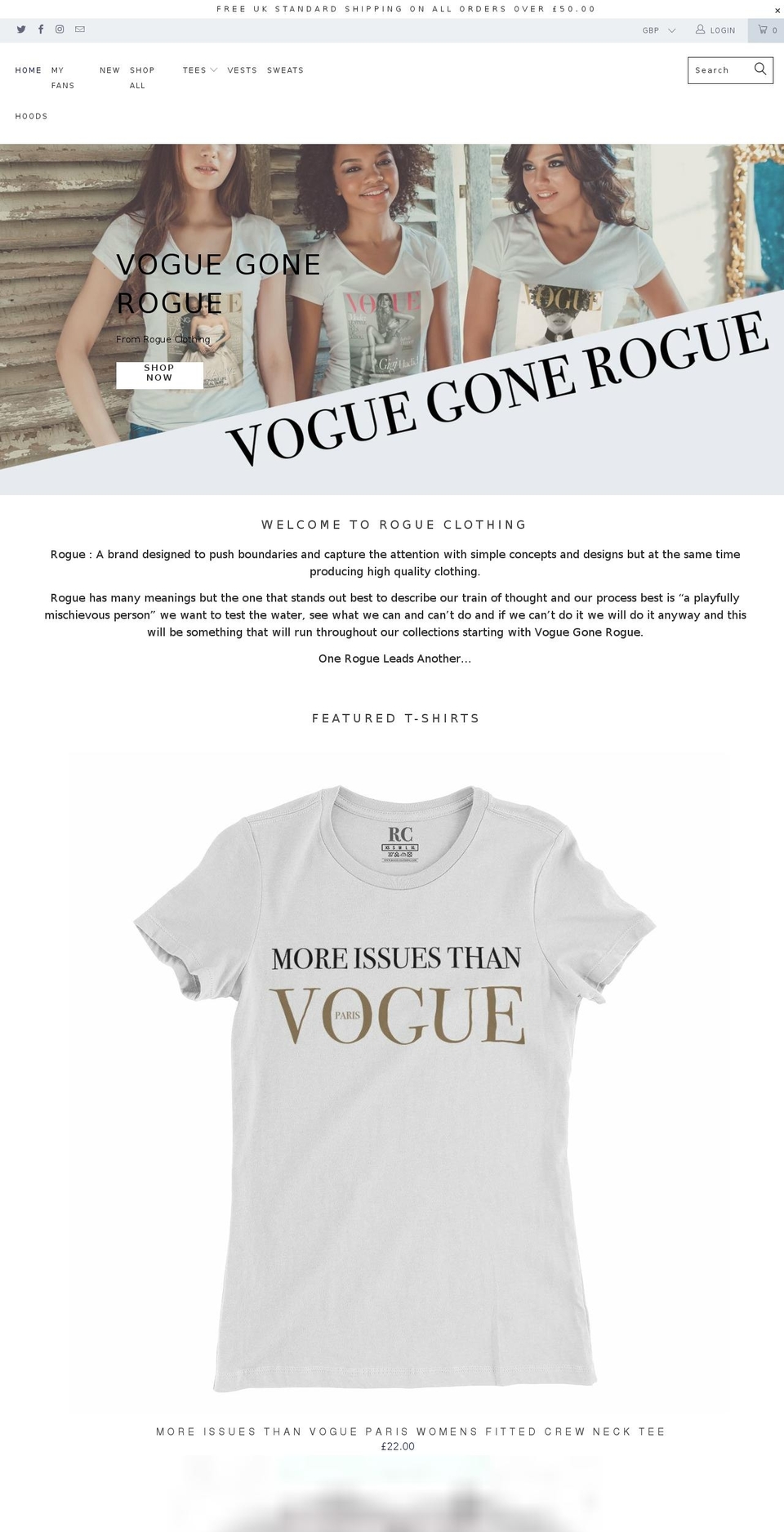 rogue-clothing.com — Shopify storefront screenshot
