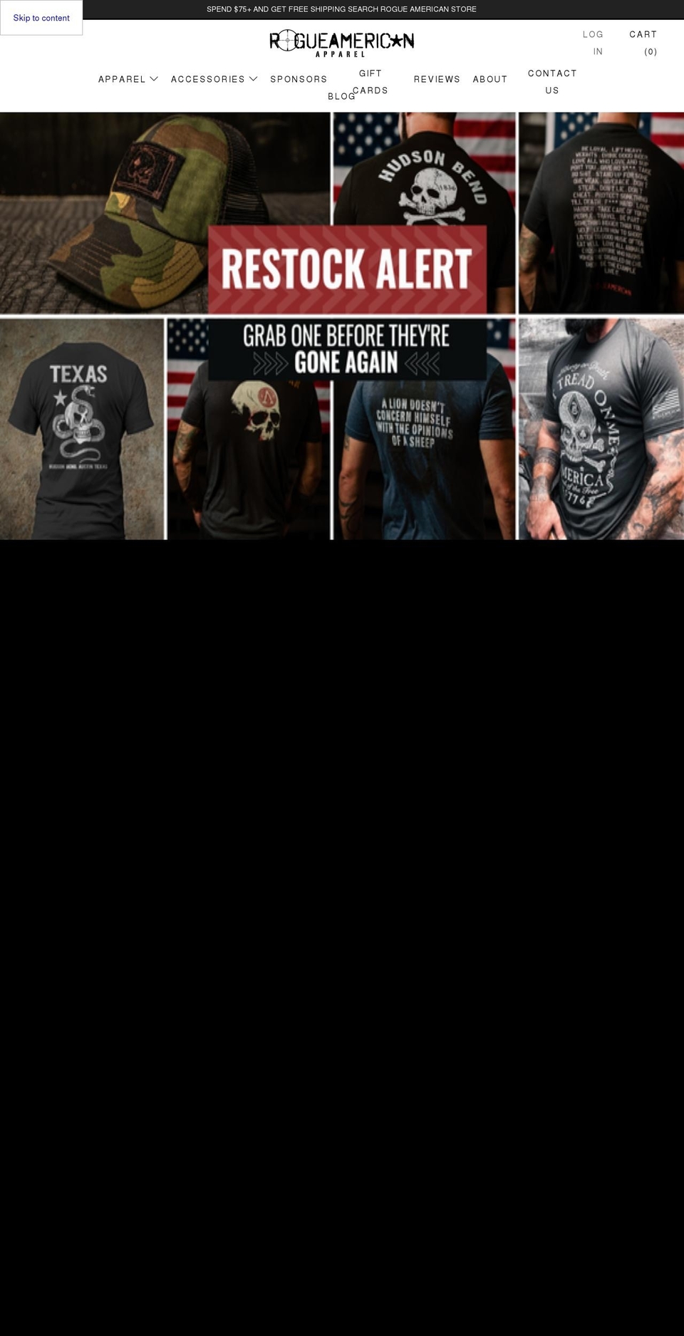 rogueamerican.com shopify website screenshot