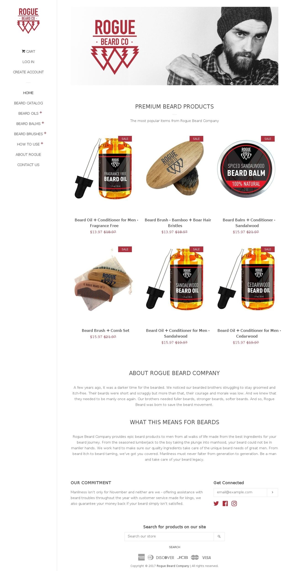 roguebeardcompany.com shopify website screenshot