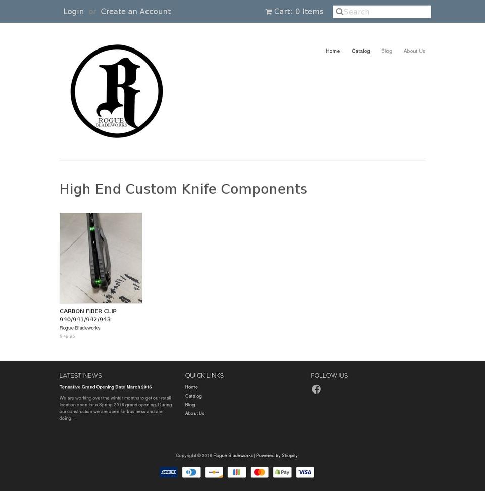 roguebladeworks.com shopify website screenshot