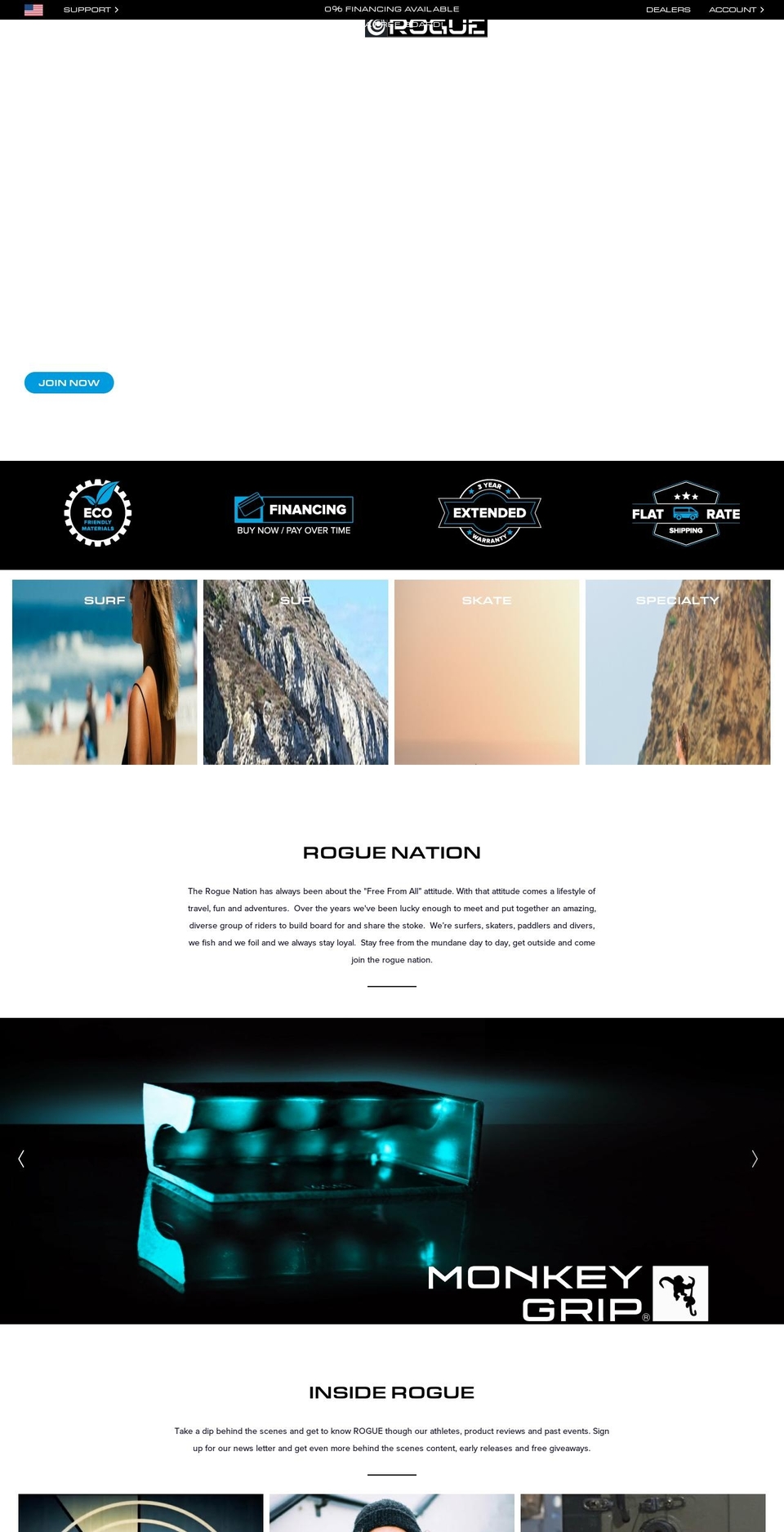 rogueboardco.com shopify website screenshot