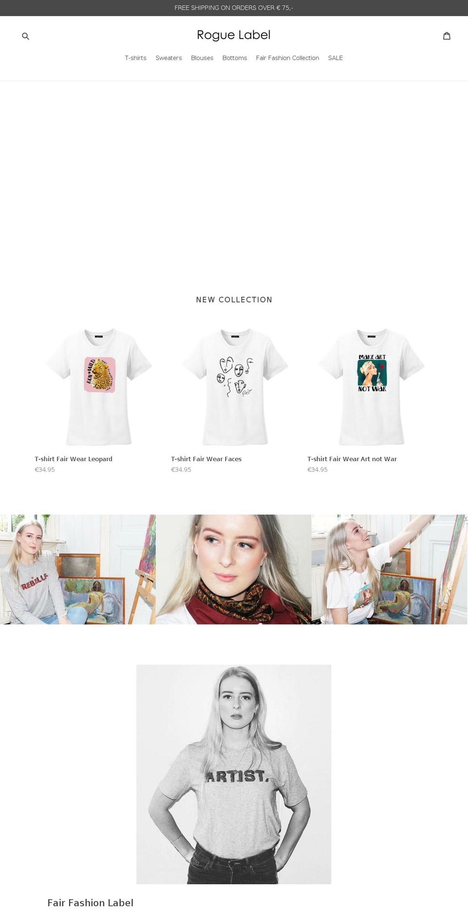 roguefashionlabel.com — Shopify storefront screenshot
