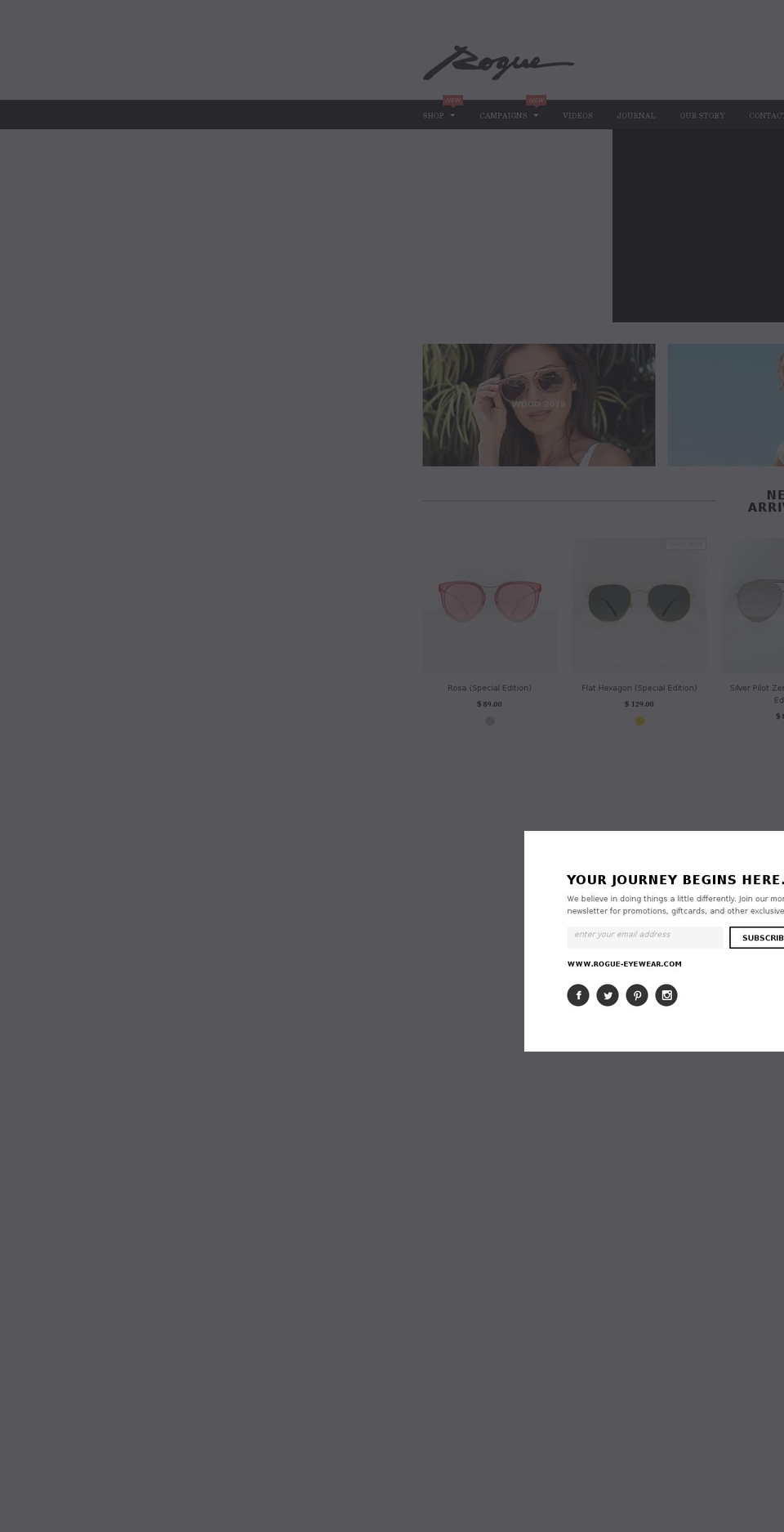 rogueglasses.com shopify website screenshot