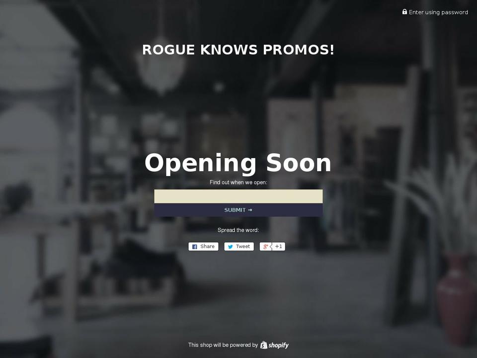 rogueknowspromos.com — Shopify storefront screenshot