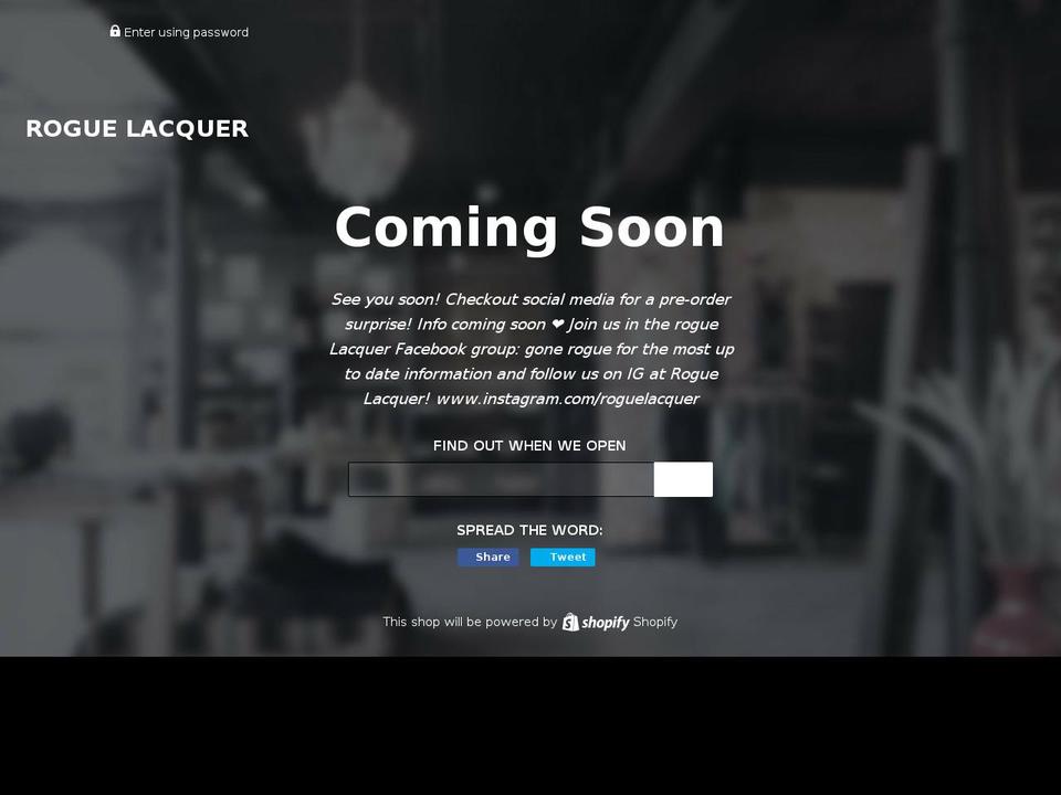 roguelacquer.com shopify website screenshot