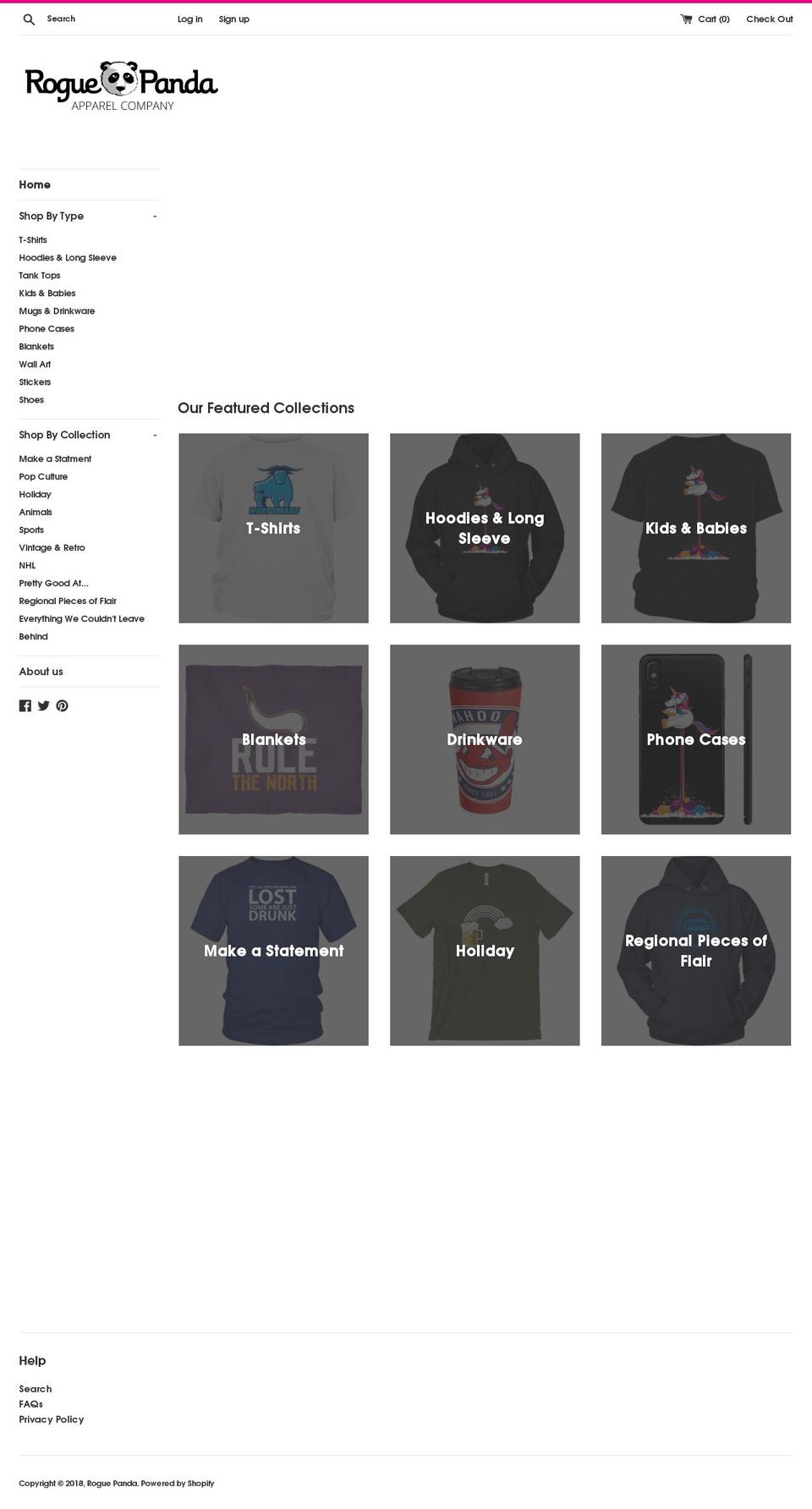 roguepandaapparel.com shopify website screenshot