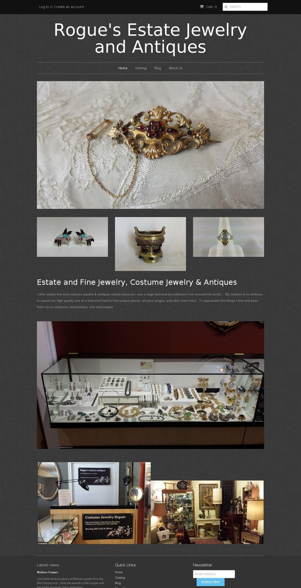 roguesestatejewelryandantiques.com shopify website screenshot