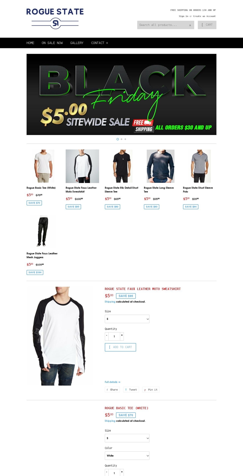 roguestatela.com — Shopify storefront screenshot