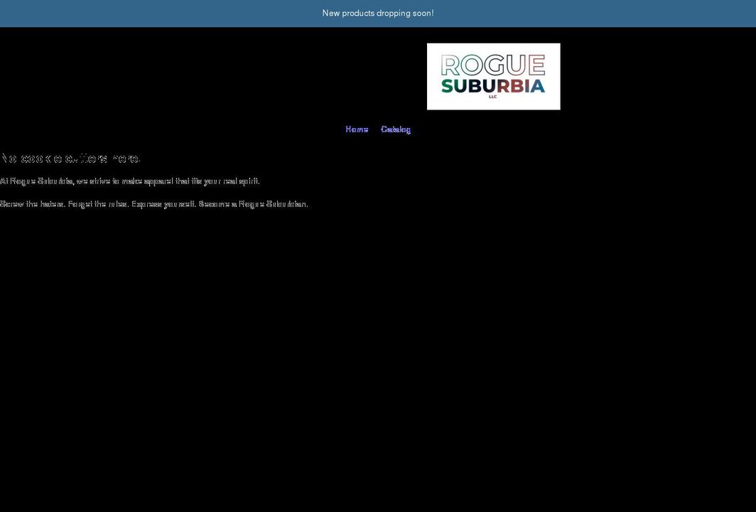 roguesuburbia.com shopify website screenshot
