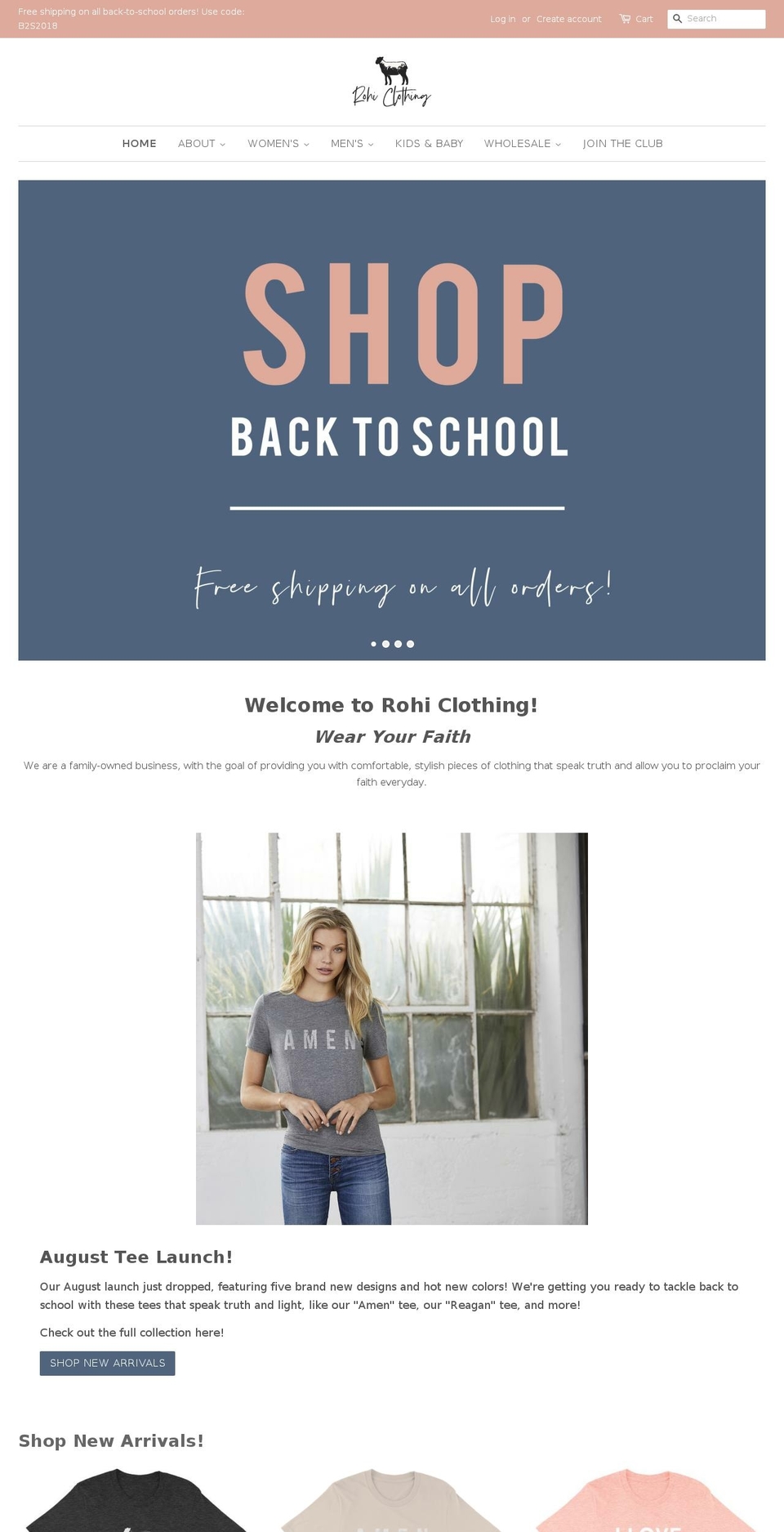 rohiclothing.com shopify website screenshot