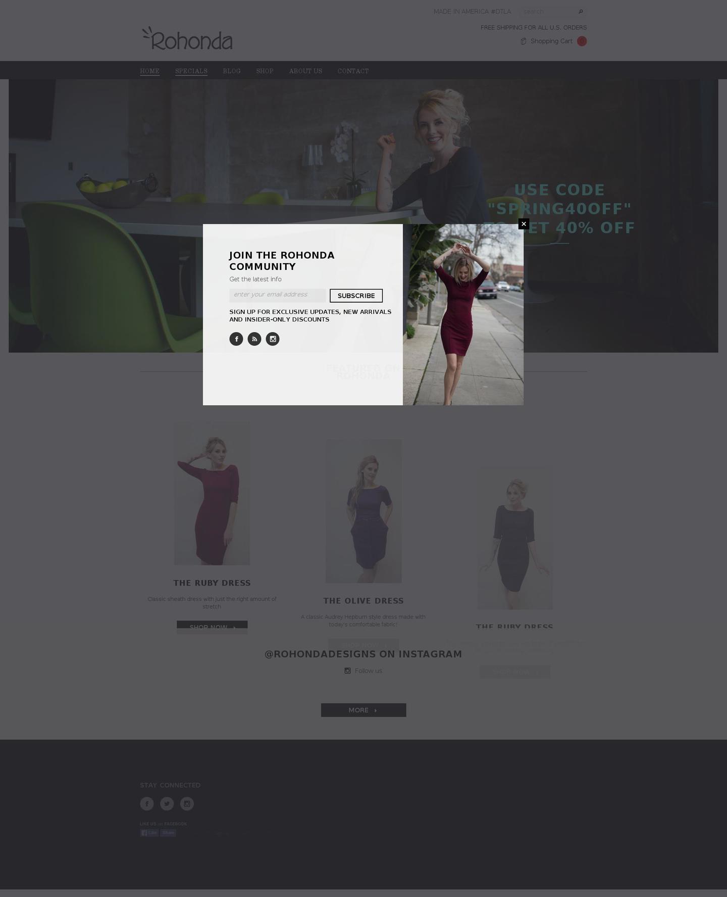 rohonda.com shopify website screenshot