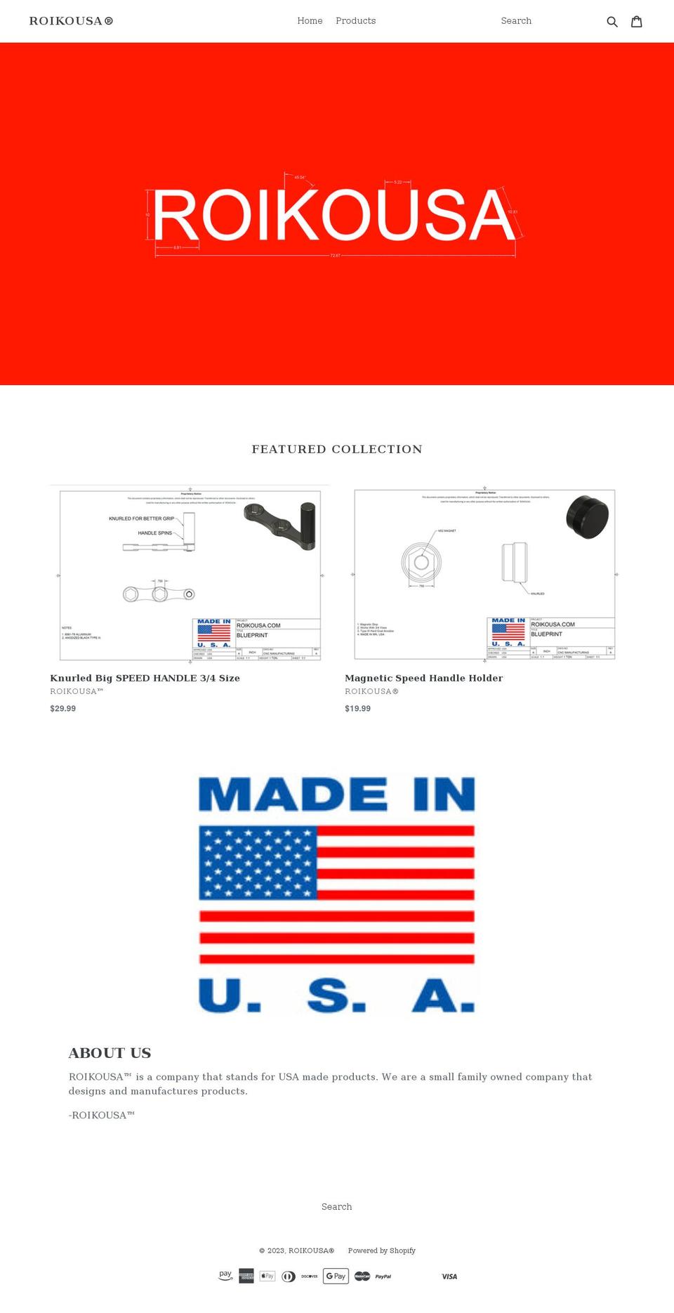 roikousa.com — Shopify storefront screenshot