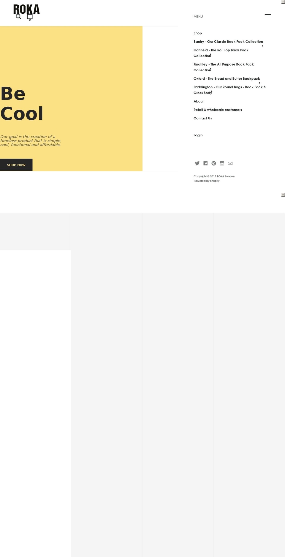 rokalondon.com shopify website screenshot