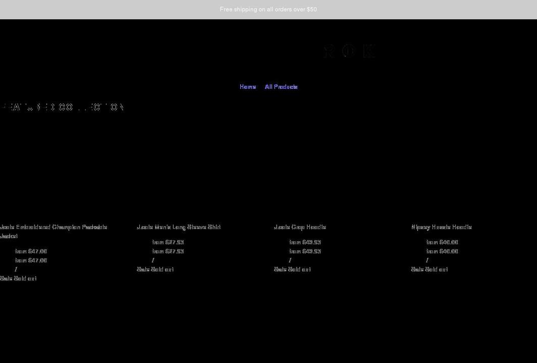 rokapparel.com shopify website screenshot