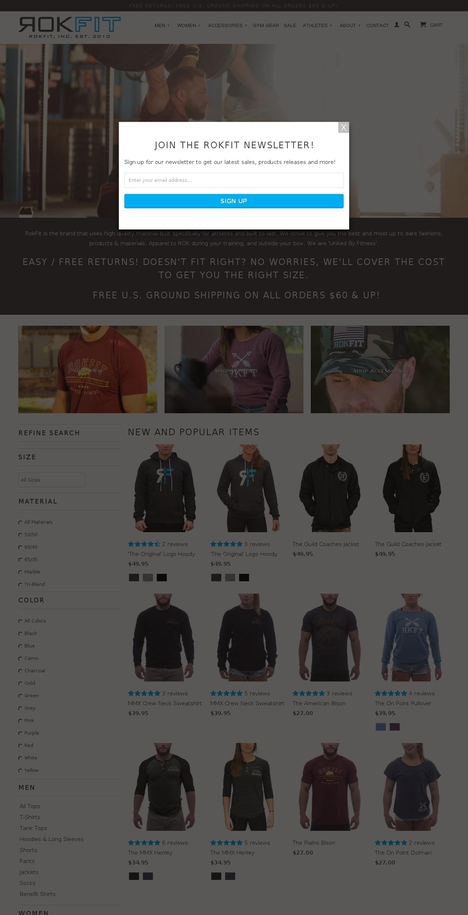 rokfit.com shopify website screenshot