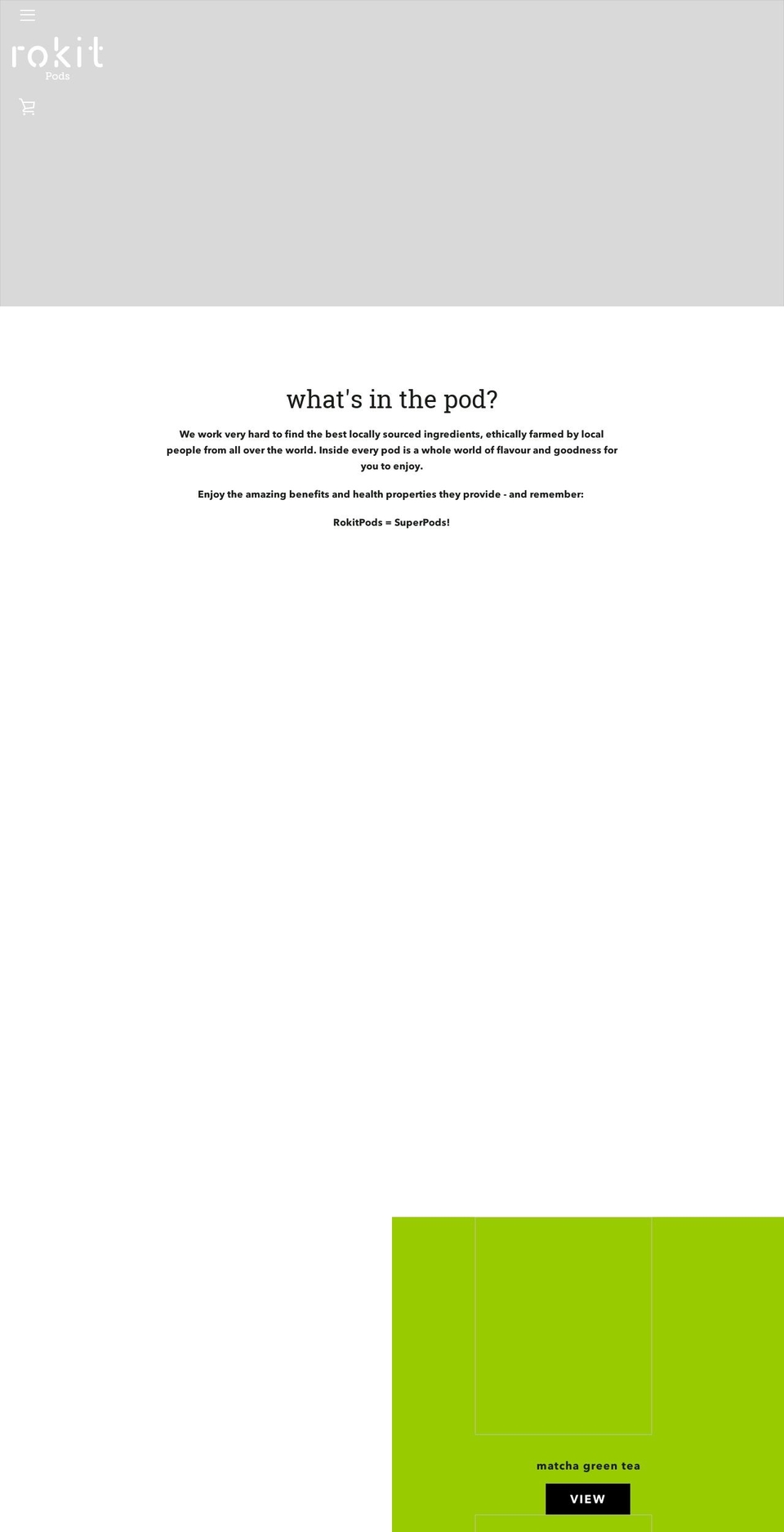 Live Narrative Shopify theme site example rokit-pods.myshopify.com