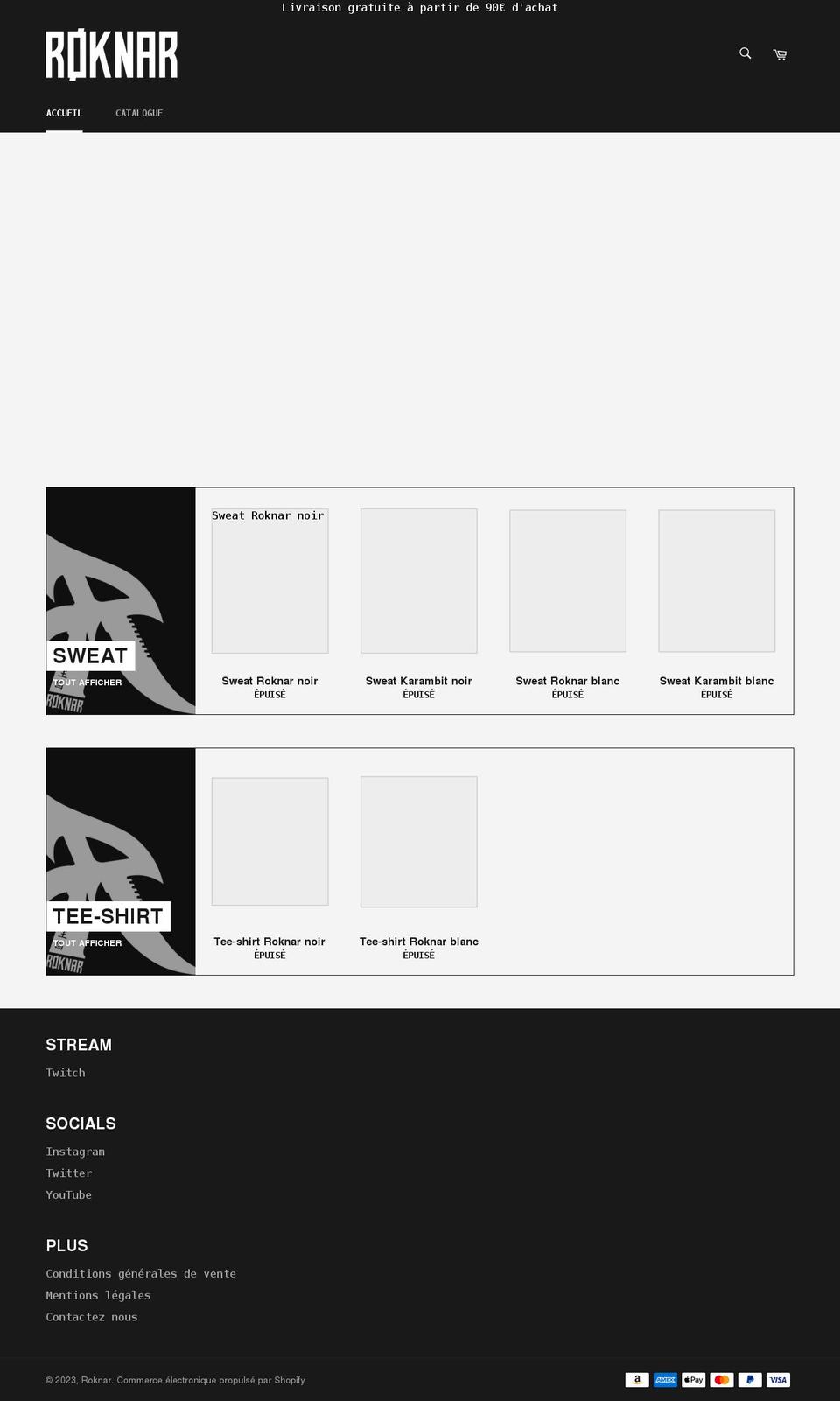 roknar.shop shopify website screenshot