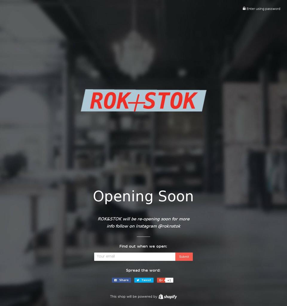 roknstok.com shopify website screenshot