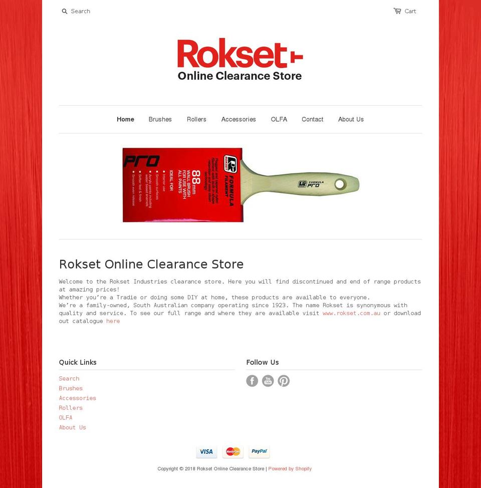 rokset.biz shopify website screenshot