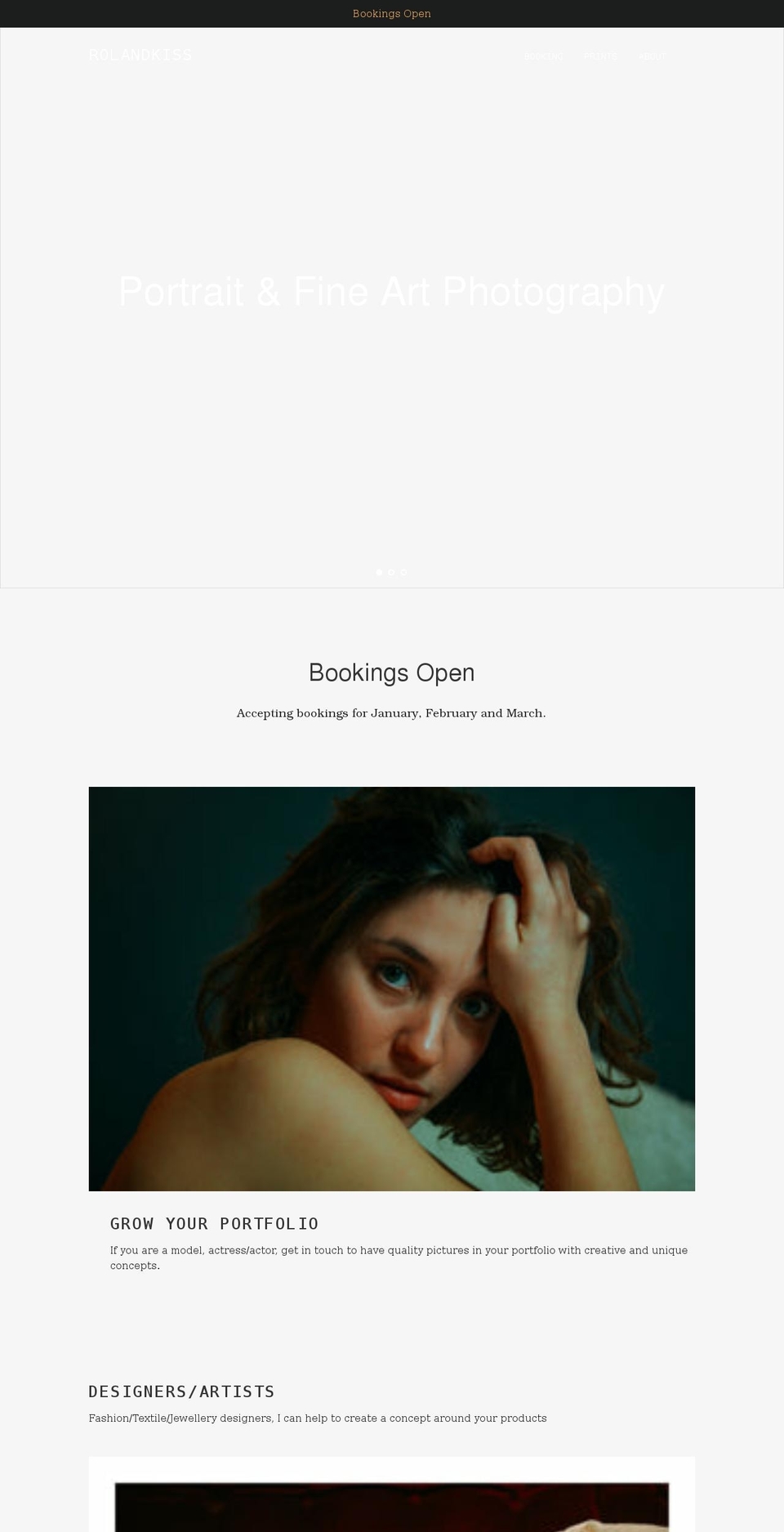 rolandkiss.com shopify website screenshot