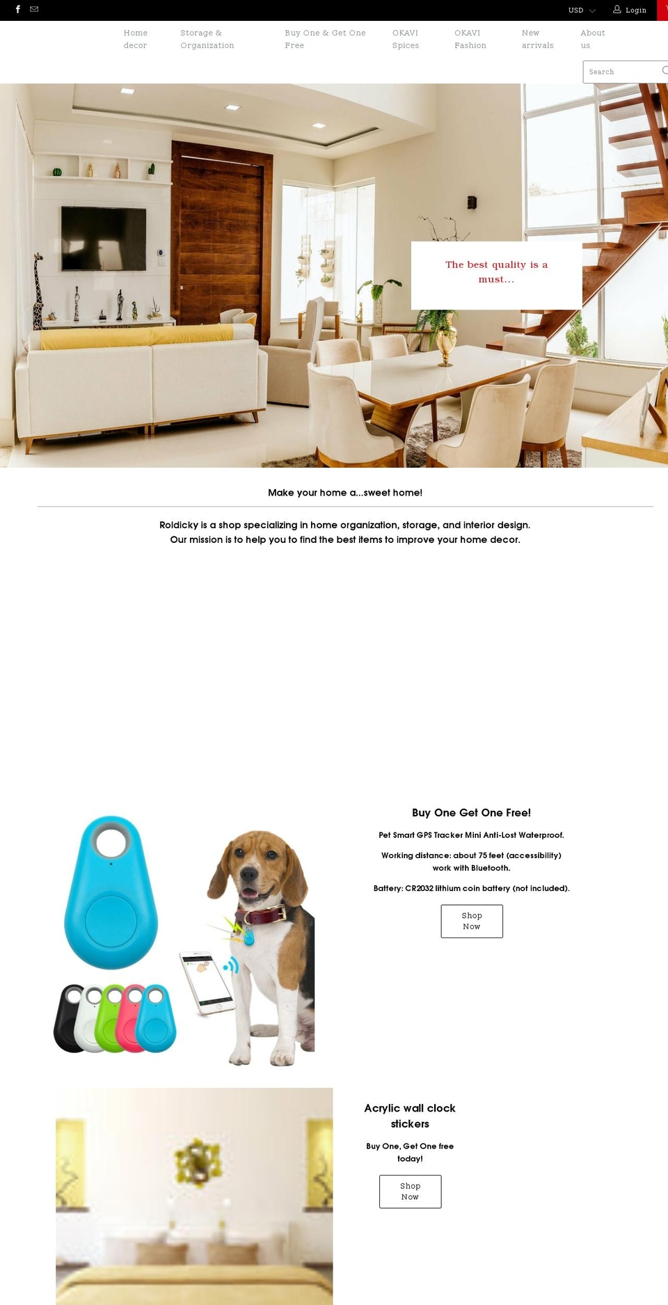 roldicky.com shopify website screenshot