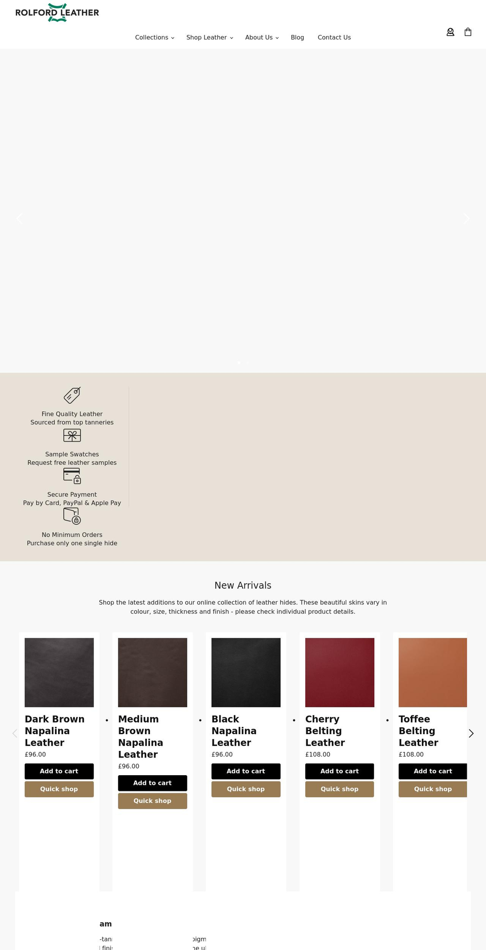 Leather Shopify theme site example rolfordleather.com