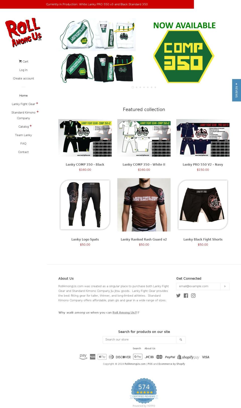 rollamongus.com shopify website screenshot