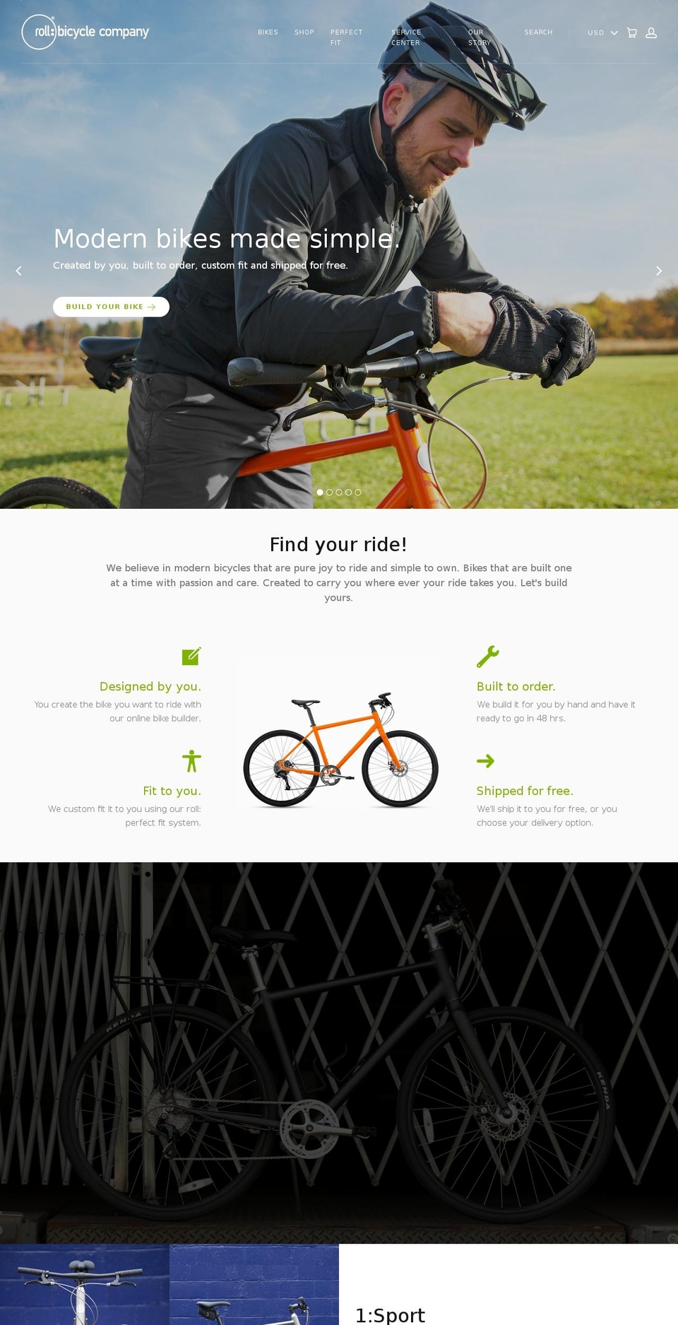 rollbicycles.com shopify website screenshot