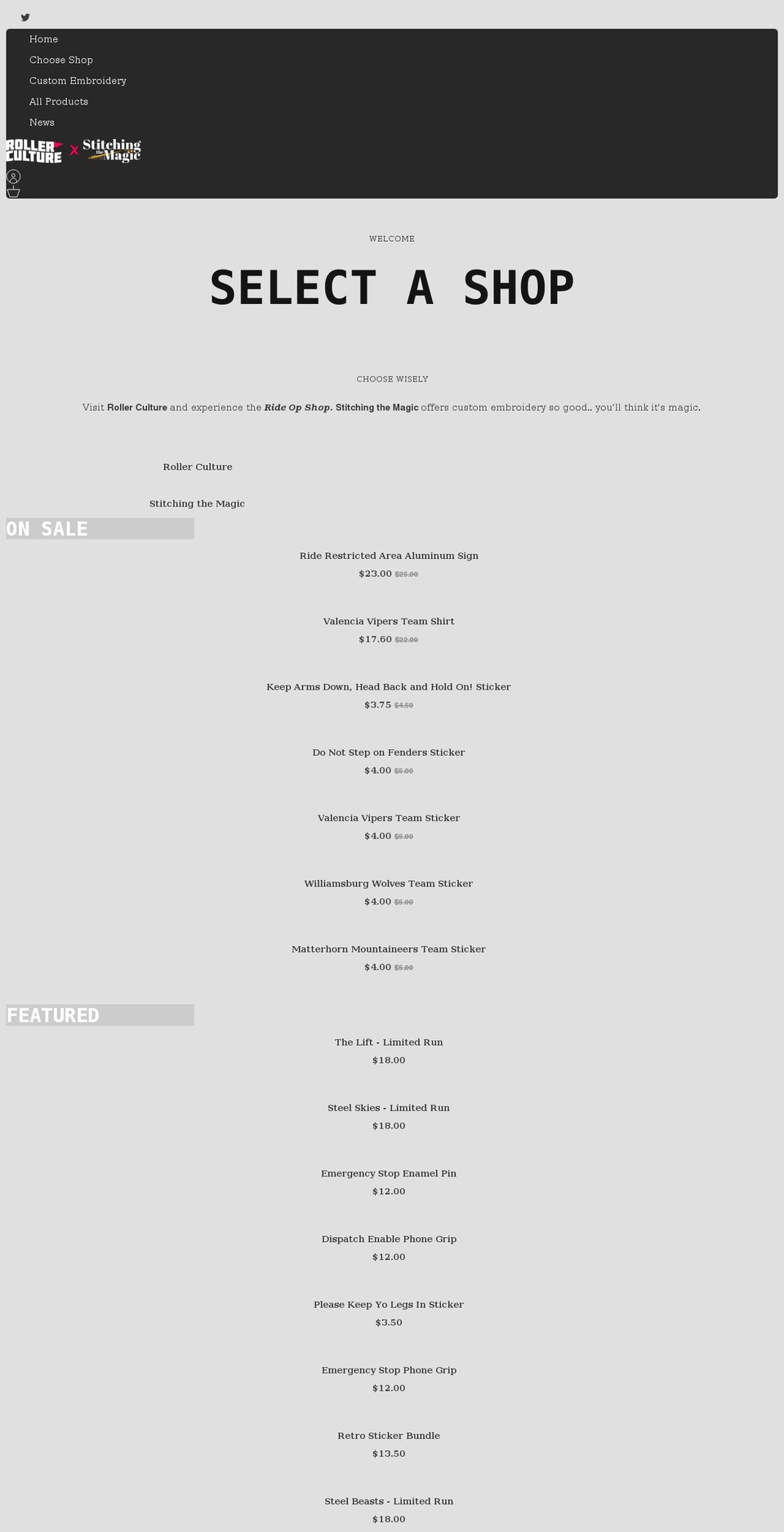 roller-culture.com shopify website screenshot