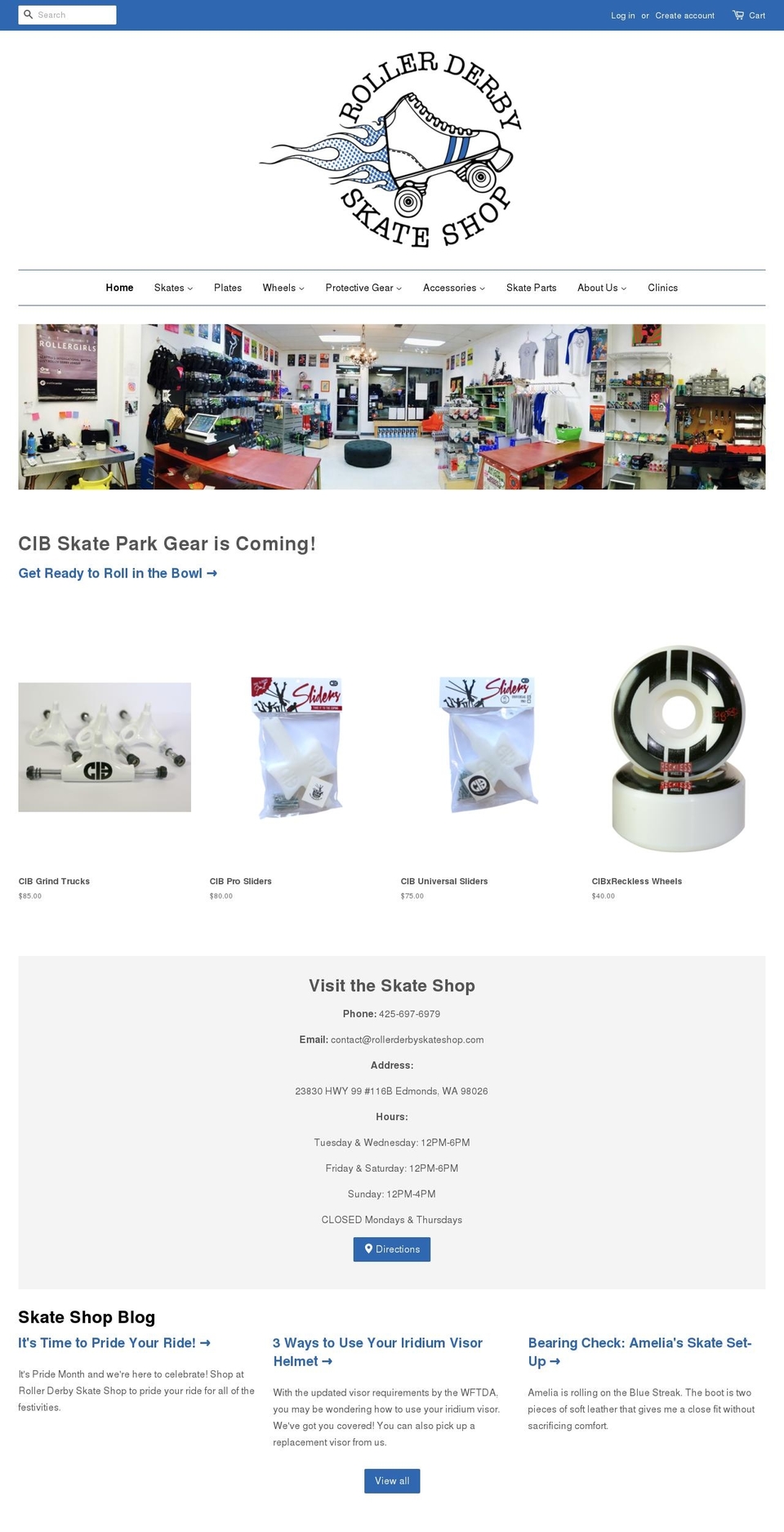 rollerderbyskateshop.com — Shopify storefront screenshot