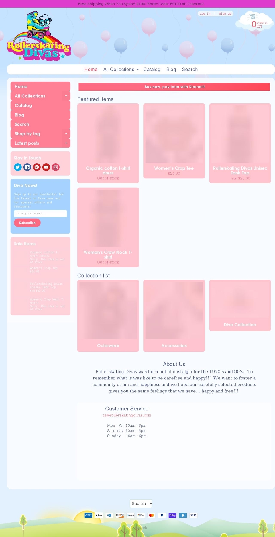 rollerskatingdivas.com shopify website screenshot