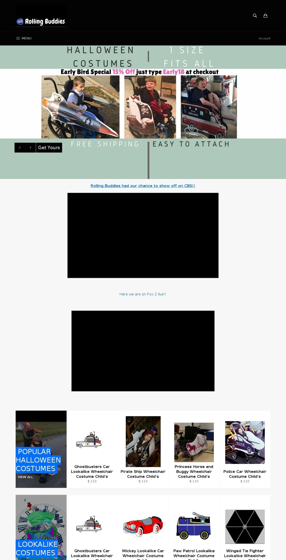 rollingbuddies.com shopify website screenshot