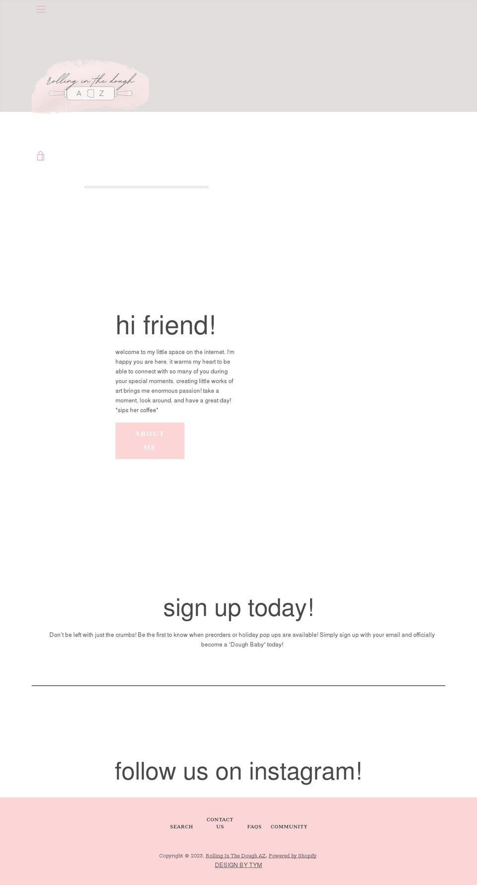 rollinginthedoughaz.com shopify website screenshot